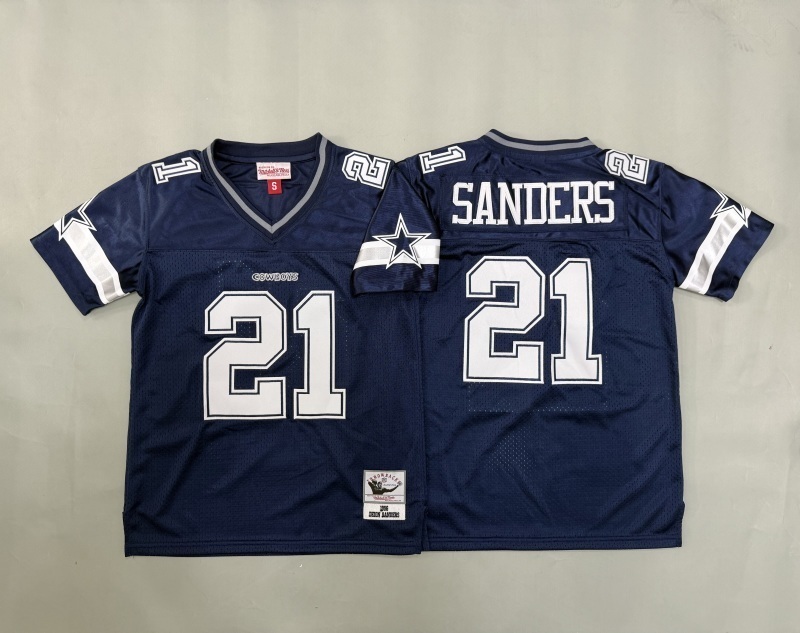 Youth Dallas Cowboys #21 Sanders Blue Throwback Limited Nike NFL Jersey 01->youth nfl jersey->Youth Jersey